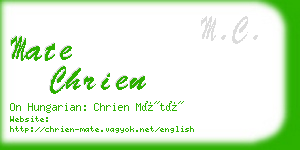 mate chrien business card